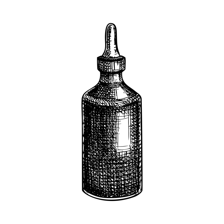 Poison bottle sketch. Witchcraft vector illustration. Vintage Apotchecary. Halloween design element. Hand-drawn alchemical icon, esoteric symbols. NOT AI generated